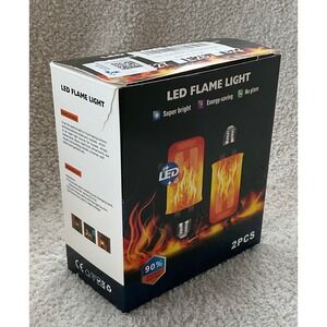 LED Flame Light Bulb E26 Base Energy Realistic Fire Effect Lighting Pack of 2
